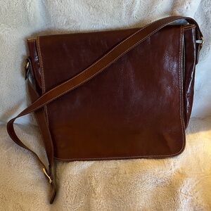 Brown Genuine Italian Leather Messenger Bag